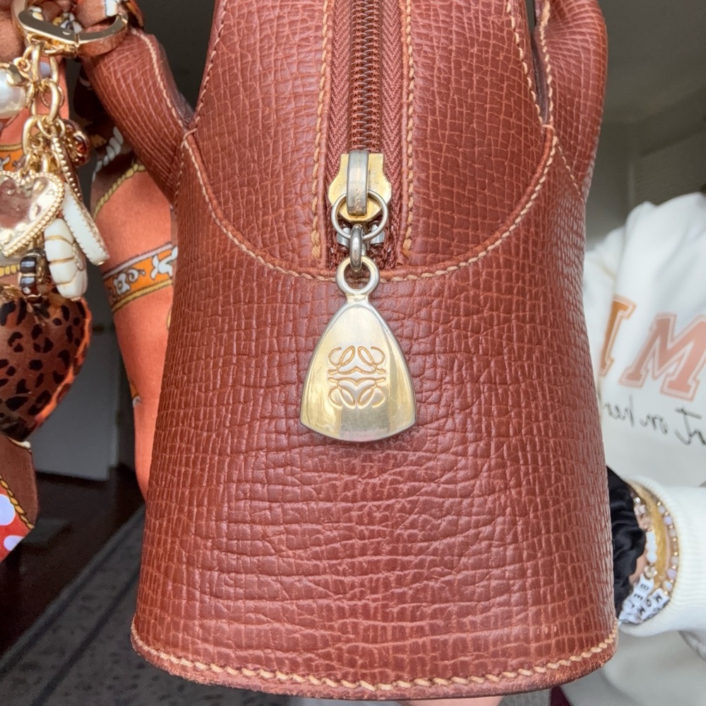 Loewe Rich Cognac Leather Bowler Handbag - Picture 3 of 8